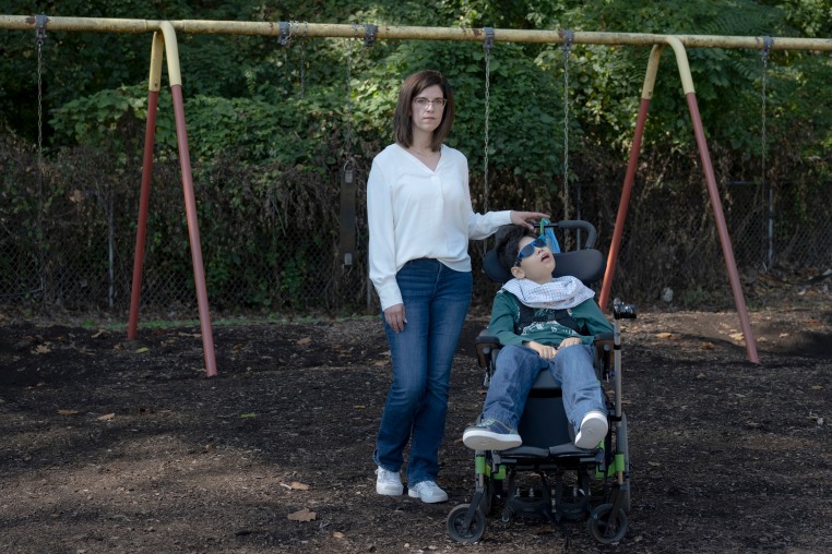 Marisa Jackson, left, and her son Maxwell Jackson, 10, 