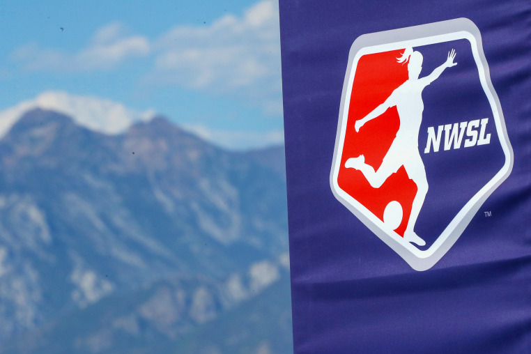 A NWSL logo sign